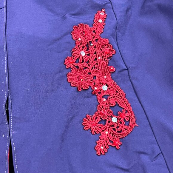 Purple & Red Lace Floral Top Skirt Drawstring Pouch Plus Size Cosplay Theater - Picture 9 of 16